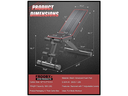 Foldable Adjustable Weight Bench | 7 Incline Positions