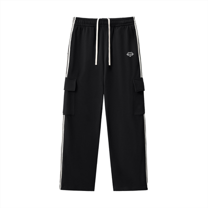 Side Stripe Straight-Leg Tracksuit Bottoms