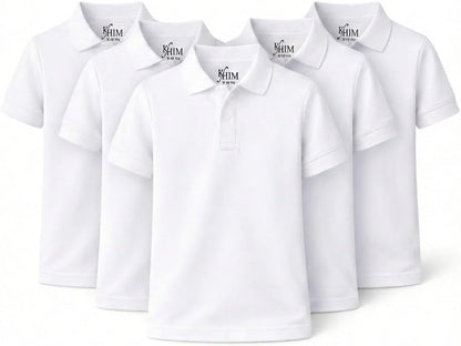KHIM Unisex Polo Short Sleeve Polycotton Boys Girls School Uniform Plain Half Sleeve Shirts Sports Wear Indoor Outdoor