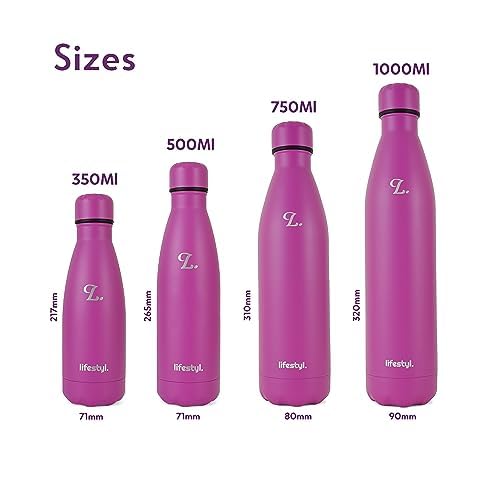 Lifestyl Stainless Steel Water Bottle | 24 Hrs Cold & 12 Hrs Hot| Thermoshield Technology Vacuum Insulated Metal Water Bottles, Leak-Proof Drinks Bottle for Gym, Yoga, Cycling (350 ml,Red)