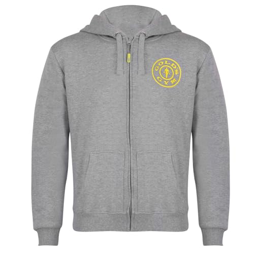 Gold's Gym GGSWT156 Men's Zip Through Sweater Hoody Printed Hooded Sweatshirt Hoodie