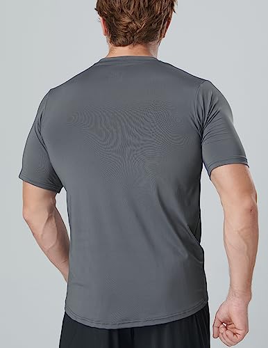 Liberty Imports 5 Pack Men’s Active Quick Dry Crew Neck T Shirts | Athletic Running Gym Workout Short Sleeve Tee Tops Bulk