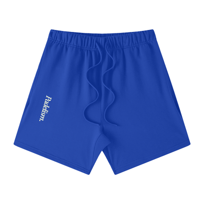 Blue off-court shorts with elastic waistband, drawstring and Padelsmith logo