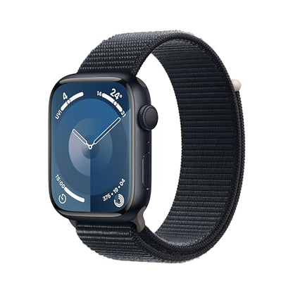 Apple Watch Series 9 [GPS 45mm] Smartwatch with Midnight Aluminum Case with Midnight Sport Band M/L. Fitness Tracker, Blood Oxygen & ECG Apps, Always-On Retina Display, Water Resistant