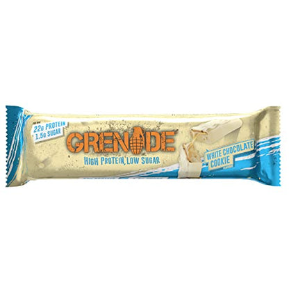 Grenade High Protein, Low Sugar Bar - White Chocolate Cookie, 12 x 60 g