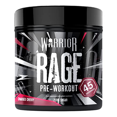 Warrior Rage - Pre-Workout Powder - 392g - Energy Drink Supplement with Vitamin C, Beta Alanine and Creatine Gluconate - 45 Servings (Charged Cherry)