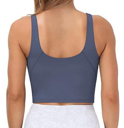 THE GYM PEOPLE Womens' Sports Bra Longline Wirefree Padded with Medium Support