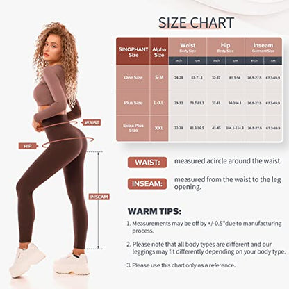 SINOPHANT High Waisted Leggings for Women, Buttery Soft Elastic Opaque Tummy Control Leggings, Plus Size Workout Gym Yoga