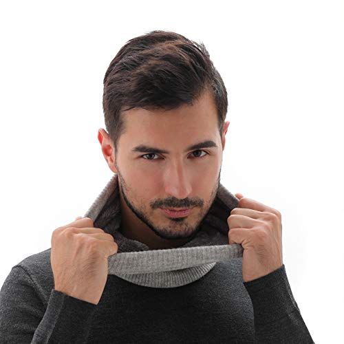 NovForth Winter Neck Warmer Fleece Lined Infinity Scarf Thicken Windproof and Dust Skiing Circle for mens women Double-Layer Fleece Lining Knit