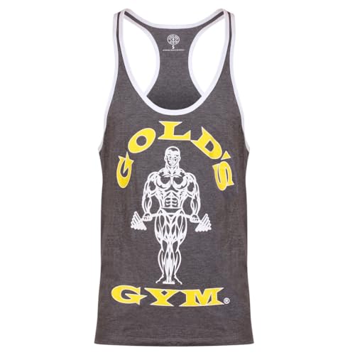 Gold's Gym GGVST004 Men's Training Sports Fitness Tank Top Muscle Joe Contrast Stringer Vest