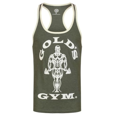 Gold's Gym GGVST004 Men's Training Sports Fitness Tank Top Muscle Joe Contrast Stringer Vest