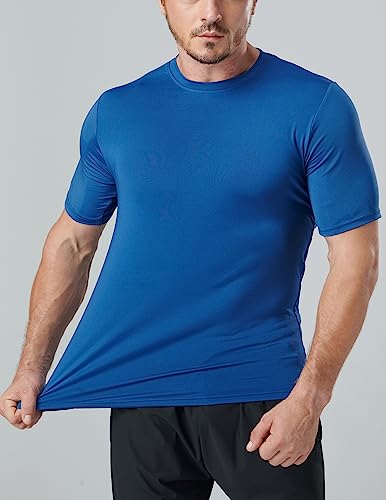 Liberty Imports 5 Pack Men’s Active Quick Dry Crew Neck T Shirts | Athletic Running Gym Workout Short Sleeve Tee Tops Bulk