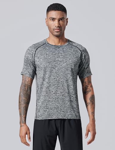 Liberty Imports 5 Pack Men’s Active Quick Dry Crew Neck T Shirts | Athletic Running Gym Workout Short Sleeve Tee Tops Bulk