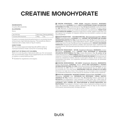 Bulk Creatine Monohydrate Powder 500g