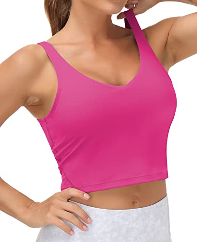 THE GYM PEOPLE Womens' Sports Bra Longline Wirefree Padded with Medium Support