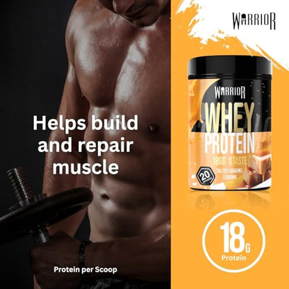 Warrior Whey Protein Powder 500g - Up to 36g* Protein per Shake – Low Sugar - Muscle Growth and Recovery Drink - Amazing Taste - 20 Servings - GMP Certified (Double Chocolate)