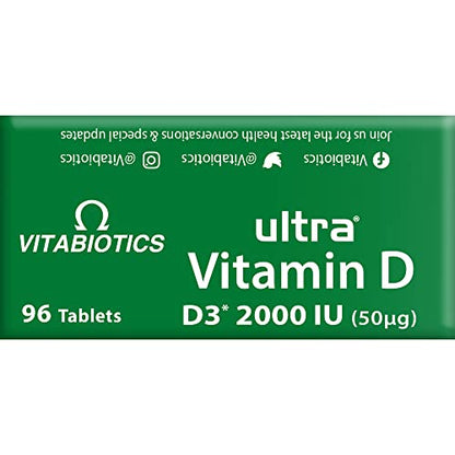 Vitamin D Tablets 2000IU, Vitabiotics Ultra-96 Count 1-Pack