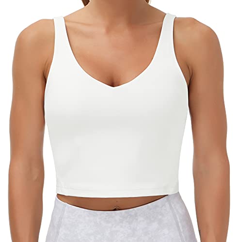 THE GYM PEOPLE Womens' Sports Bra Longline Wirefree Padded with Medium Support