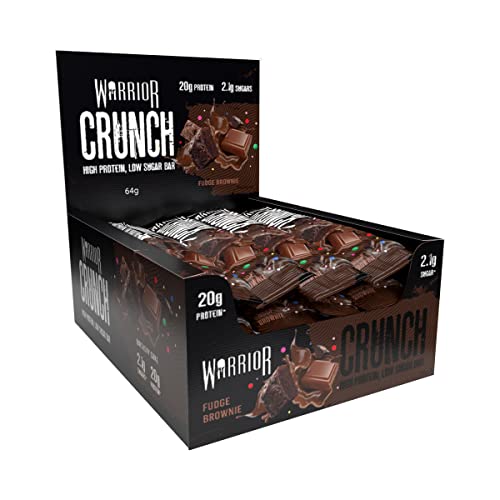 Warrior Crunch - High Protein Bars - 20g Protein Each Bar - Low Carb, Low Sugar Snack - 12 Pack x 64g (Variety Pack)