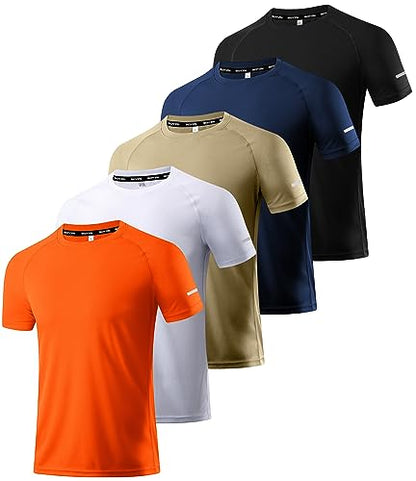 Boyzn 1, 3 or 5 Pack Men's Workout Running Shirts, Dry Fit Moisture Wicking T-Shirts, Sports Gym Athletic Short Sleeve Shirts