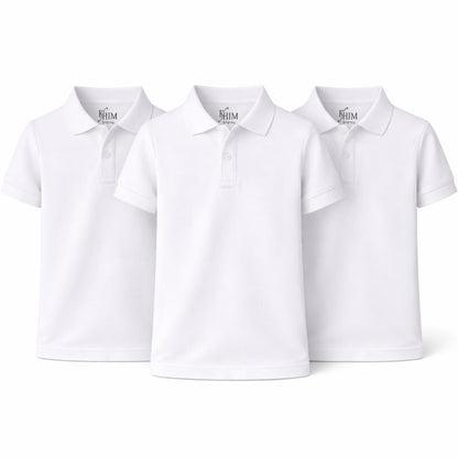 KHIM Unisex Polo Short Sleeve Polycotton Boys Girls School Uniform Plain Half Sleeve Shirts Sports Wear Indoor Outdoor