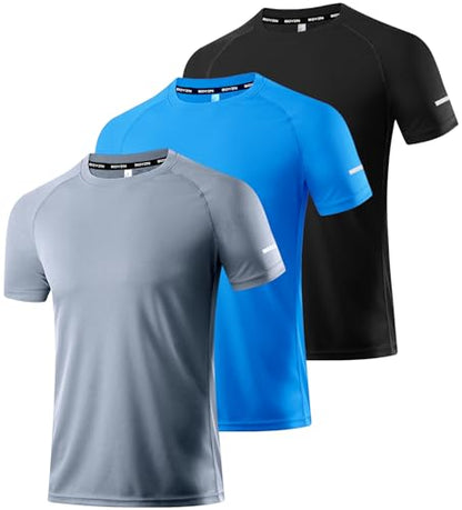 Boyzn 1, 3 or 5 Pack Men's Workout Running Shirts, Dry Fit Moisture Wicking T-Shirts, Sports Gym Athletic Short Sleeve Shirts