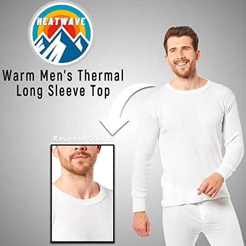 Heatwave® Pack of 2 Men's Thermal Long Sleeve Top, Warm Underwear Baselayer, S M L XL XXL Thermals