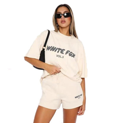 Womens Tracksuit Two Piece Pullover and Loose Short Sweatpants