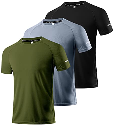 Boyzn 1, 3 or 5 Pack Men's Workout Running Shirts, Dry Fit Moisture Wicking T-Shirts, Sports Gym Athletic Short Sleeve Shirts