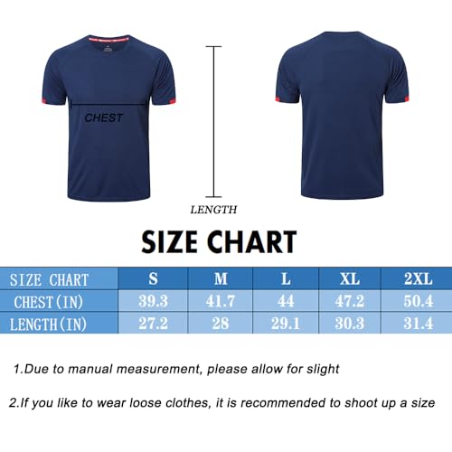 HUAKANG Mens Short Sleeve Crew Neck Gym T Shirt Running Tops Mens Breathable Moisture Wicking Active Workout Shirts