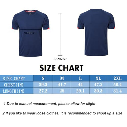 HUAKANG Mens Short Sleeve Crew Neck Gym T Shirt Running Tops Mens Breathable Moisture Wicking Active Workout Shirts