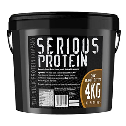 SERIOUS PROTEIN – Protein Powder – 4kg – Low Carb – Supports Lean Muscle Growth – Recovery Supplement - The Bulk Protein Company - 133 Servings (Salted Caramel)