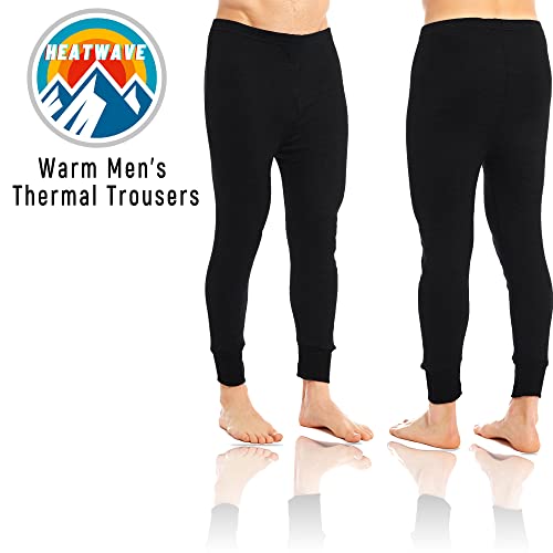 Heatwave® Pack of 2 Men's Thermal Trousers Long Johns Warm Underwear Baselayer, S M L XL XXL Thermals