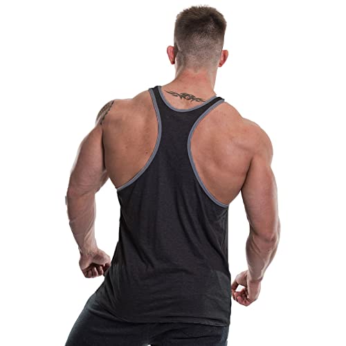 Gold's Gym GGVST004 Men's Training Sports Fitness Tank Top Muscle Joe Contrast Stringer Vest