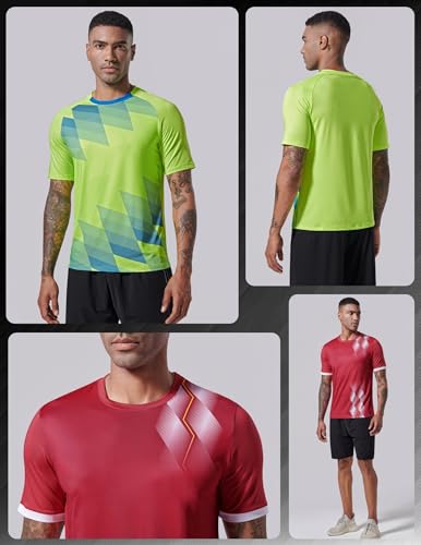 Liberty Imports 5 Pack Men’s Active Quick Dry Crew Neck T Shirts | Athletic Running Gym Workout Short Sleeve Tee Tops Bulk