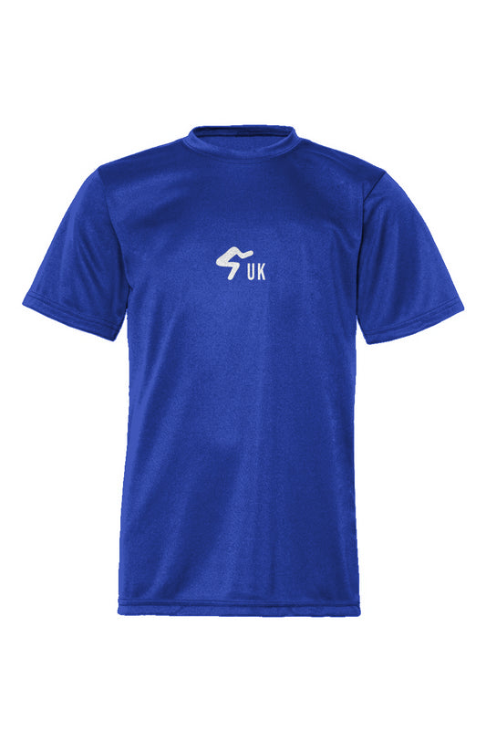 The Gymbum UK Royal Blue Youth QuickDry Performance T-Shirt G UK Logo
