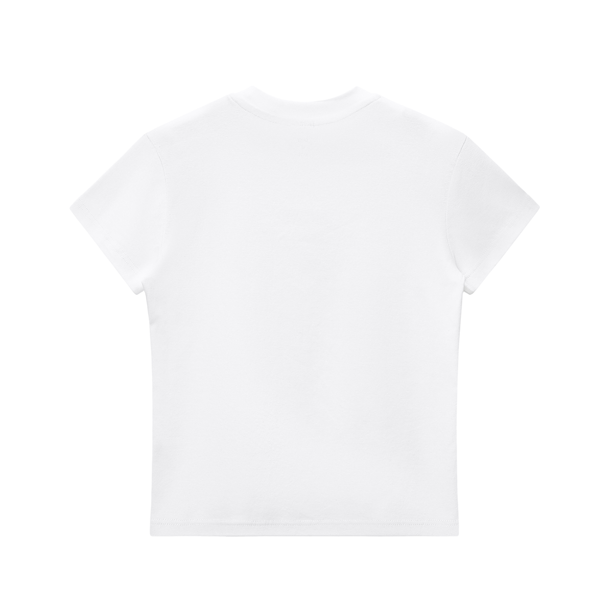 White crewneck T-shirt back, plain crew neck