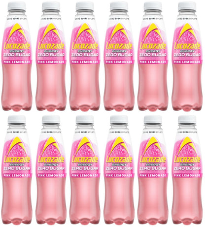 12 x Lucozade Zero Pink Lemonade - 500ML