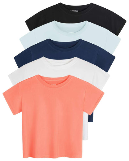 Real Essentials 5 Pack: Women's Dry Fit Crop Top