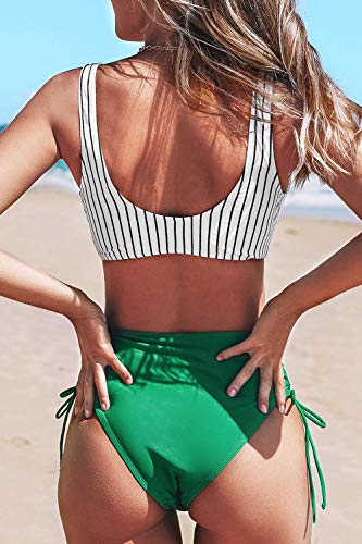 CUPSHE Women's Bikini Set Twist Front Tie Side Bikini Swimsuit Two Piece Swimwear Bathing Suits