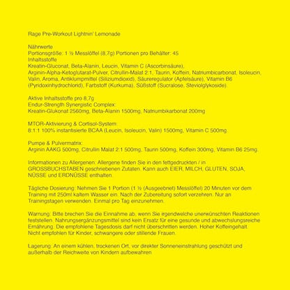 Warrior Rage Pre Workout Powder 392g