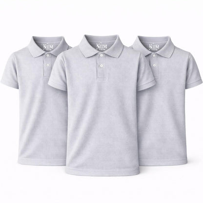 KHIM Unisex Polo Short Sleeve Polycotton Boys Girls School Uniform Plain Half Sleeve Shirts Sports Wear Indoor Outdoor