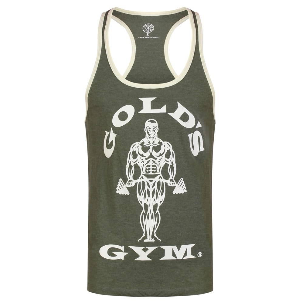 Gold's Gym GGVST004 Men's Training Sports Fitness Tank Top Muscle Joe Contrast Stringer Vest