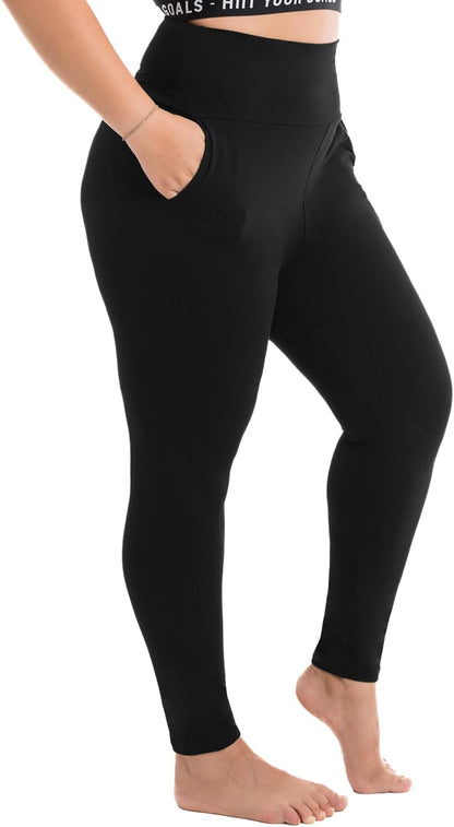 Walifrey Plus Size Leggings with Pockets for Women