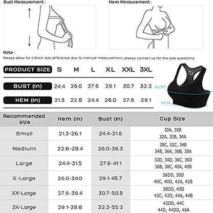 FITTIN Racerback Sports Bra for Women- Padded Seamless Activewear Bras for Yoga Gym Workout Fitness