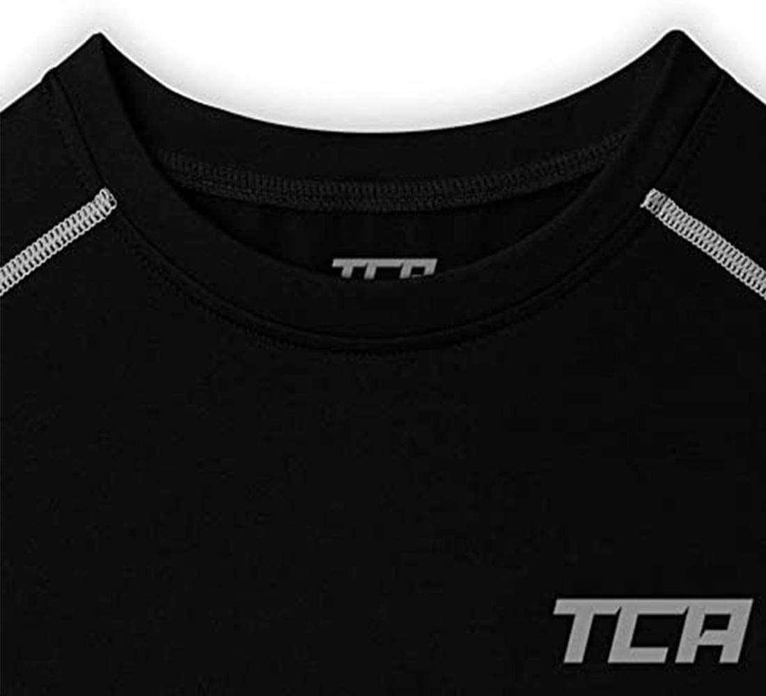 TCA Men's and Boys' HyperFusion Compression Base Layer Top Short Sleeve Under Shirt