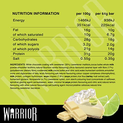 Warrior Crunch - High Protein Bars - 20g Protein Each Bar - Low Carb, Low Sugar Snack - 12 Pack x 64g (Variety Pack)