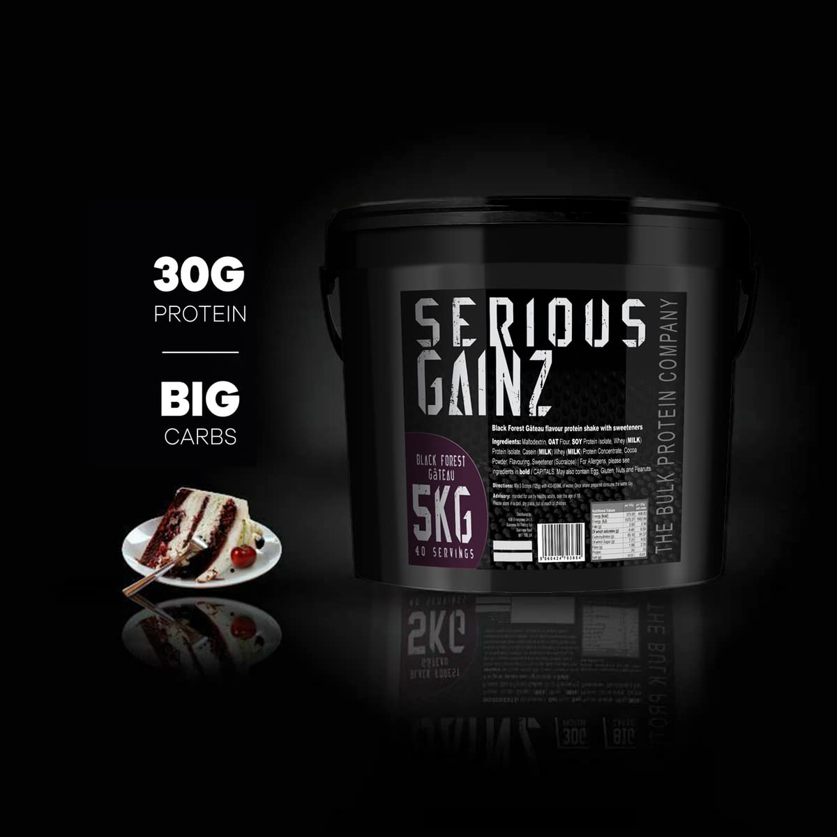 The Bulk Protein Company, SERIOUS GAINZ - Whey Protein Powder - Weight Gain, Mass Gainer - 30g Protein Powders (Strawberry, 5kg)