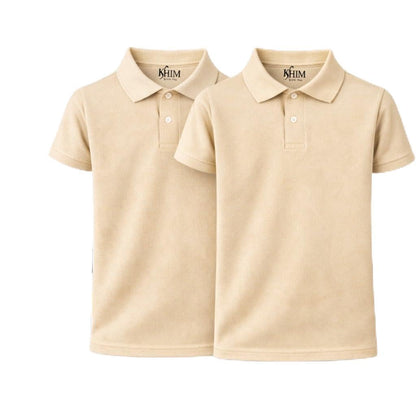 KHIM Unisex Polo Short Sleeve Polycotton Boys Girls School Uniform Plain Half Sleeve Shirts Sports Wear Indoor Outdoor