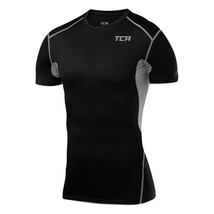 TCA Men's and Boys' HyperFusion Compression Base Layer Top Short Sleeve Under Shirt